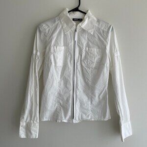 utilitarian vintage white blouse